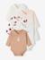 Lot de 5 bodies manches longues bébé ouverture naissance rose poudré 1 - vertbaudet enfant 