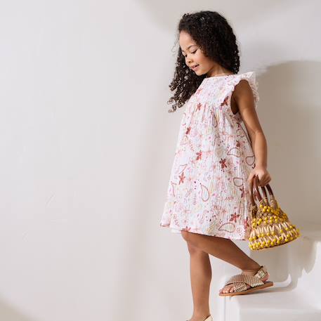 Robe enfant en gaze de coton arizona Ecru 5 - vertbaudet enfant 