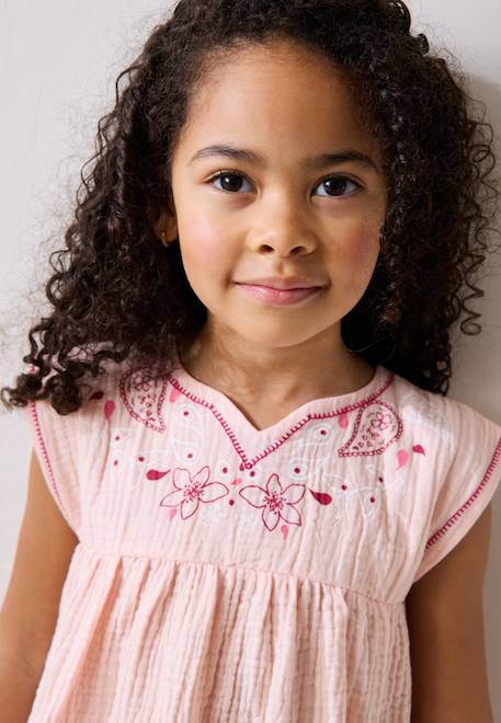 Blouse enfant en gaze de coton arizona Rose 1 - vertbaudet enfant 