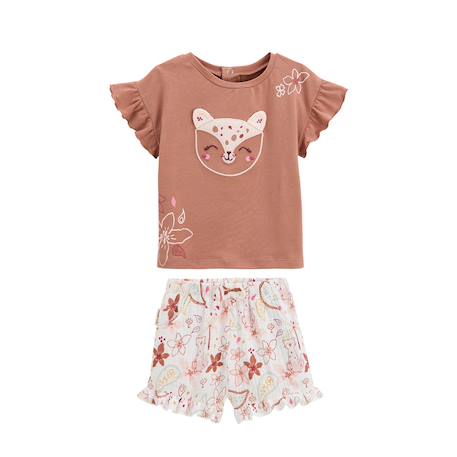 Ensemble enfant t-shirt et short en gaze de coton arizona Terracotta 2 - vertbaudet enfant 