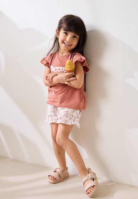 Ensemble enfant t-shirt et short en gaze de coton arizona Terracotta 1 - vertbaudet enfant 