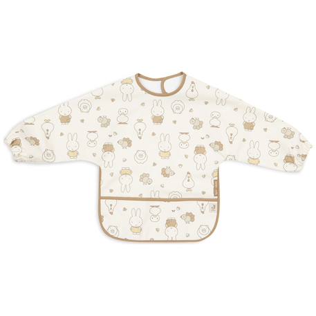 Bavoir à manches imperméable miffy family farm Ecru, marron, jaune 1 - vertbaudet enfant 