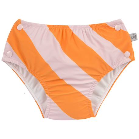 Fille-Maillot de bain-Maillot une pièce-Maillot de bain anti-fuite rayures orange (7-12 mois)