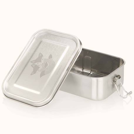 3 boîtes à gouter inox kiddy 500 ml renards Argent 1 - vertbaudet enfant 