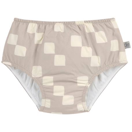 Maillot de bain couche motif damier stone et sel (7-12 mois) Beige 1 - vertbaudet enfant 