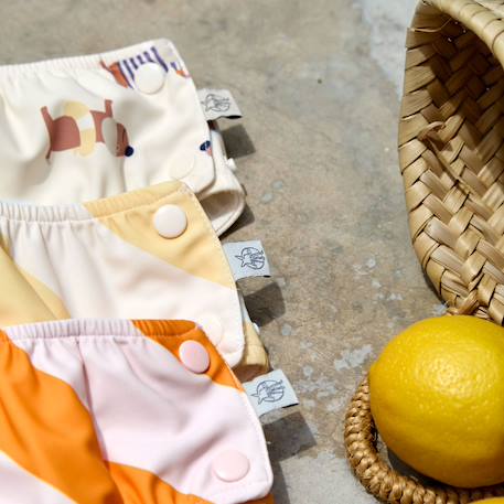 Maillot de bain anti-fuite rayures orange (7-12 mois) Rose pâle, orange 6 - vertbaudet enfant 