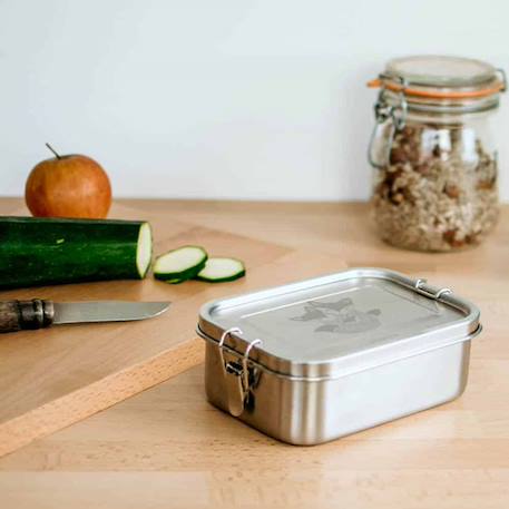3 boîtes à gouter inox kiddy 500 ml renards Argent 3 - vertbaudet enfant 