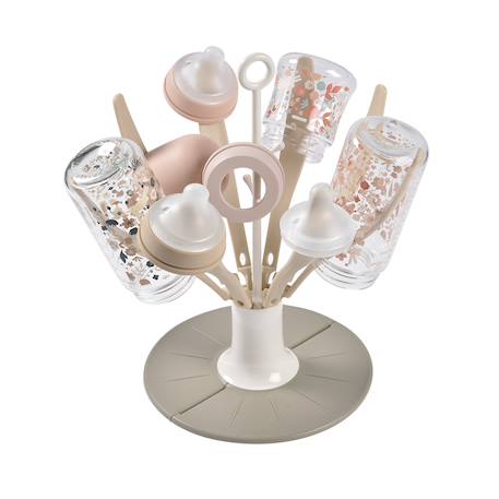 Egoutte biberons pliable compact et nomade capacité 8 biberons Gris+Rose+Terre argile 17 - vertbaudet enfant 
