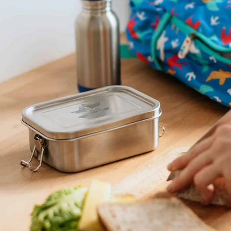 3 boîtes à gouter inox kiddy 500 ml renards Argent 4 - vertbaudet enfant 