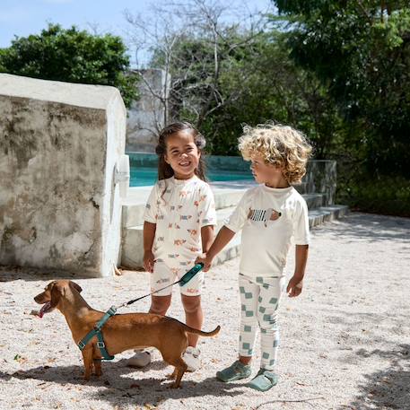 T-shirt anti-uv manches courtes beach chien (7-12 mois) Multicolore 3 - vertbaudet enfant 