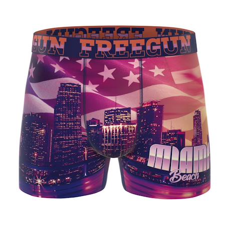 Lot de 3 boxers  this is america Violet/blanc/noir 2 - vertbaudet enfant 