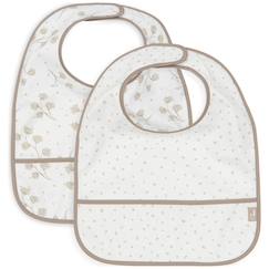 Puériculture-Lot de 2 bavoirs plastifiés leafy dreams