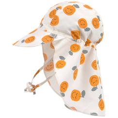 -Casquette protège nuque anti-uv orange (3-6 mois)