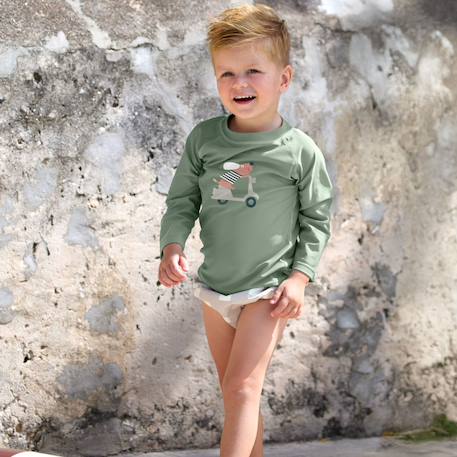 T-shirt anti-uv manches longues scooter et chien vert (13-18 mois) Vert 4 - vertbaudet enfant 
