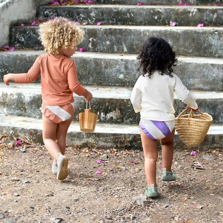 Maillot de bain couche rayures terre et sel marin (3-6 mois) Marron 5 - vertbaudet enfant 