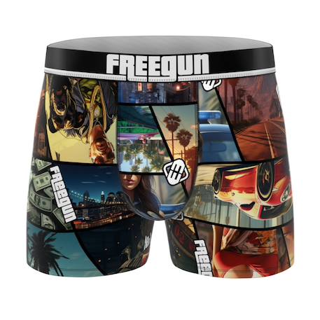 Lot de 3 boxers  this is america Violet/blanc/noir 5 - vertbaudet enfant 