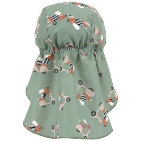 Casquette protège nuque anti-uv scooter et chien (1-3 ans) Vert 2 - vertbaudet enfant 