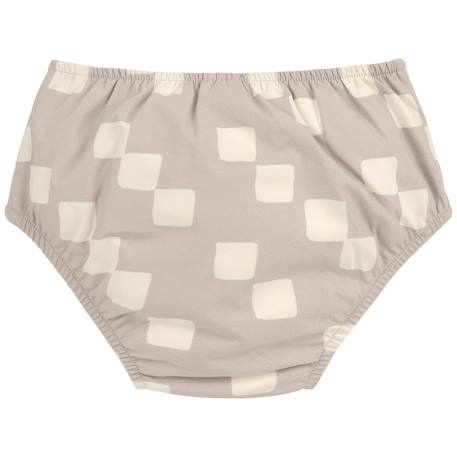 Maillot de bain couche motif damier stone et sel (3-6 mois) Beige 2 - vertbaudet enfant 