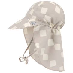 -Casquette protège nuque anti-uv motif damier (3-6 mois)