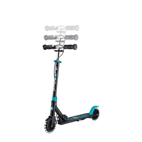 Trottinette 2 roues flow element junior lights, dès 4 ans Bleu canard+Néochrome+Vert menthe 2 - vertbaudet enfant 