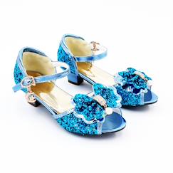 Jouet-Premier âge-Chaussures Mules à Nœuds et Paillettes Bleues T30 (5-7 ans)