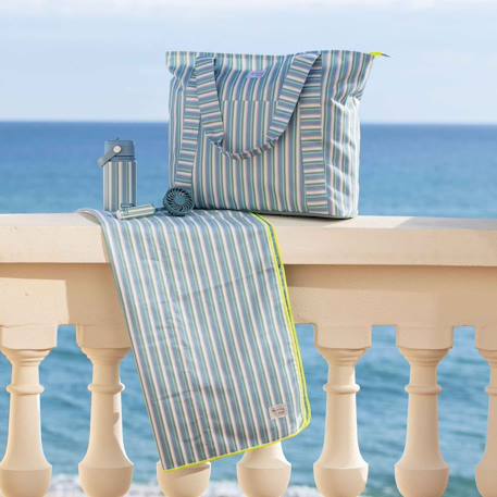 Serviette de plage microfibre upf 50+ summer Blanc+Bleu+Vert 14 - vertbaudet enfant 
