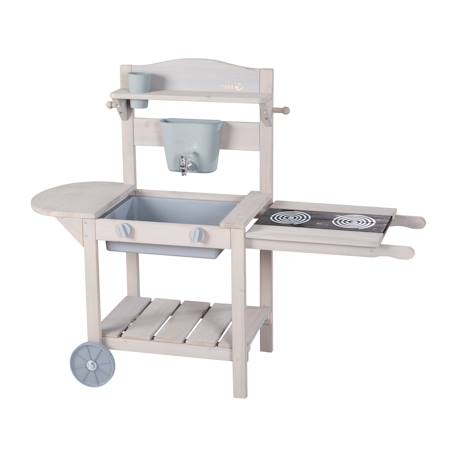 Cuisine extérieure pour enfant avec barbecue en bois fsc® Gris 4 - vertbaudet enfant 
