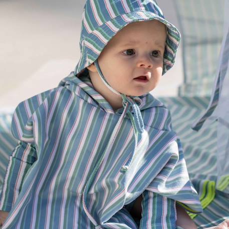 Poncho de plage microfibre bébé spf 50+ summer Blanc+Bleu+Vert 13 - vertbaudet enfant 