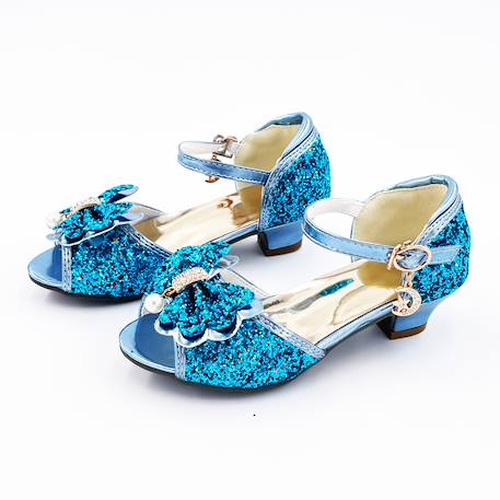 Chaussures Mules à Nœuds et Paillettes Bleues T27 (3-4 ans) Bleu 3 - vertbaudet enfant 