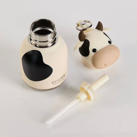 Mini gourde isotherme bestie vache Ecru, noir 4 - vertbaudet enfant 