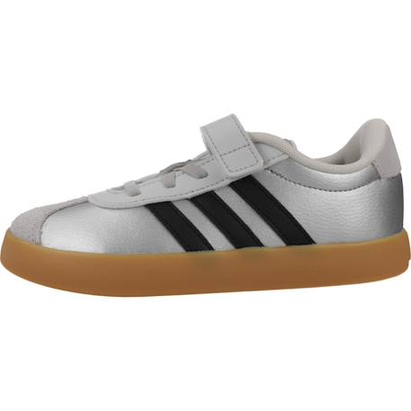 Baskets garçon en cuir à scratch court Gris silver 2 - vertbaudet enfant 