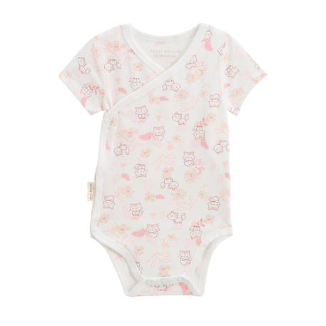 Lot de 2 bodies bébé manches courtes ouverture croisée louison Rose 4 - vertbaudet enfant 