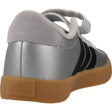 Baskets garçon en cuir à scratch court Gris silver 3 - vertbaudet enfant 