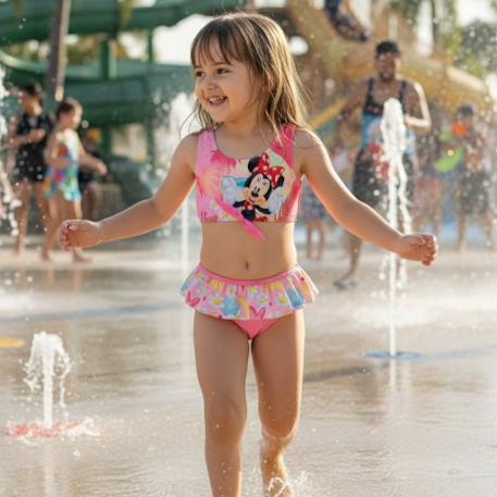 Maillot de bain enfant imprimé minnie Fushia+Rose 8 - vertbaudet enfant 