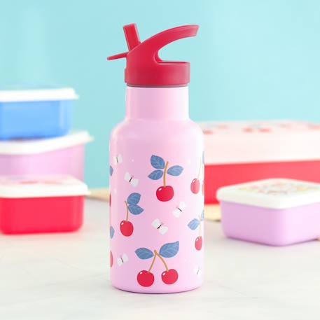 Gourde isotherme cerises (350 ml) Rose, rouge, violet 4 - vertbaudet enfant 
