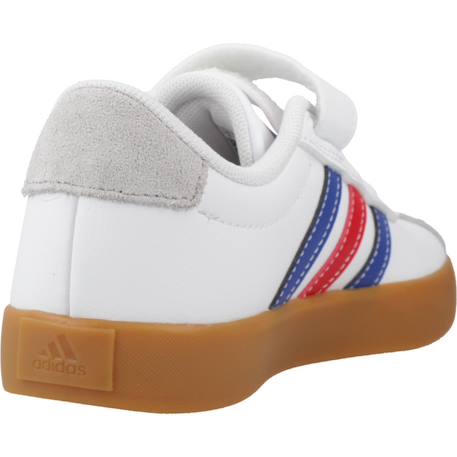 Baskets garçon en cuir à scratch court Blanc white 3 - vertbaudet enfant 