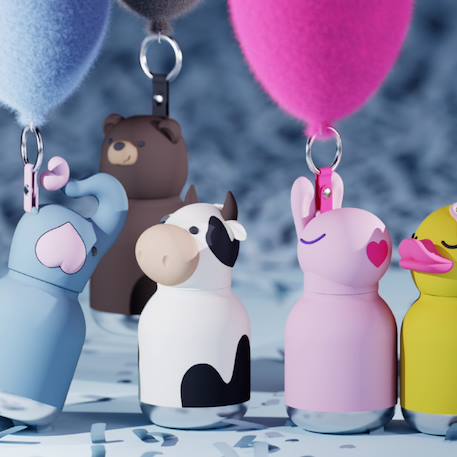 Mini gourde isotherme bestie éléphant Bleu, rose 5 - vertbaudet enfant 
