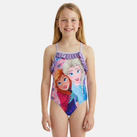 Maillot de bain 2 pièces avec jupe motifs la reine des neiges Mauve 3 - vertbaudet enfant 