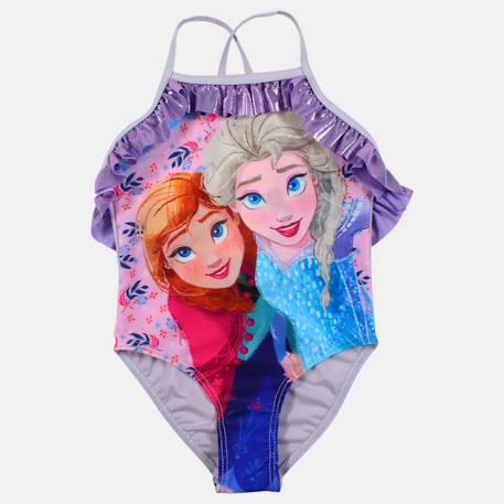 Maillot de bain 2 pièces avec jupe motifs la reine des neiges Mauve 6 - vertbaudet enfant 