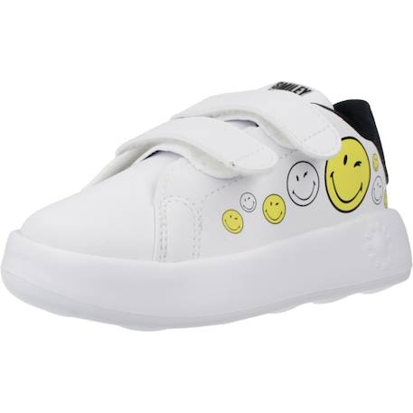 Baskets garçon à scratch motif Blanc white 4 - vertbaudet enfant 