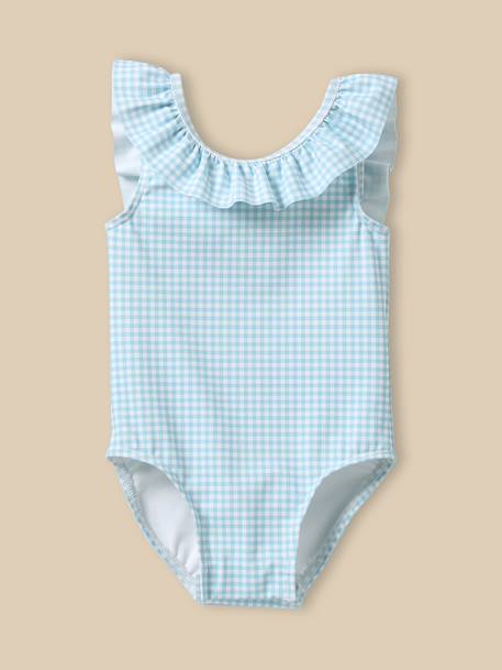 Maillot de bain 1 pièce vichy bébé Vichy bleu 1 - vertbaudet enfant 