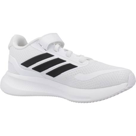 Baskets garçon en textile à lacets running Blanc white 5 - vertbaudet enfant 