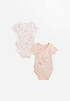 Bébé-Body-Lot de 2 bodies bébé manches courtes ouverture croisée louison