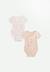 Lot de 2 bodies bébé manches courtes ouverture croisée louison Rose 1 - vertbaudet enfant 