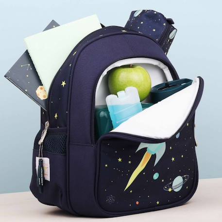 Sac à dos avec poche isotherme espace Bleu+Bleu foncé, rouge+Bleu, jaune, rouge+Gris, vert, jaune+Noir, vert, blanc+Rose, blanc+Vert+Violet, blanc, rose 10 - vertbaudet enfant 