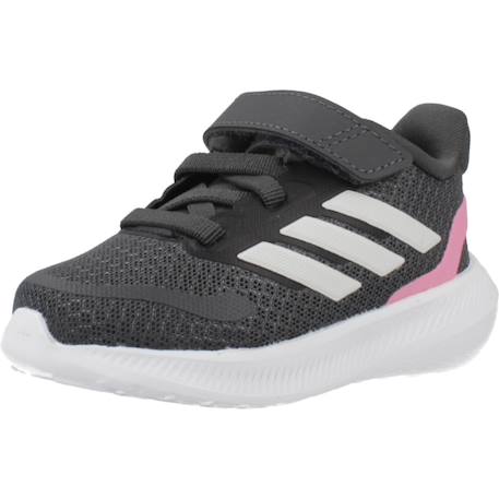 Baskets fille en textile à lacets running Gris grey 4 - vertbaudet enfant 