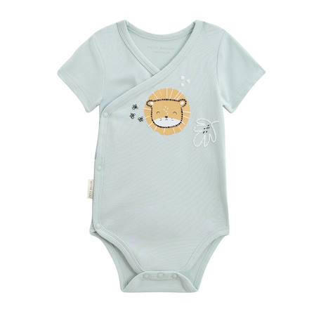 Lot de 2 bodies bébé manches courtes ouverture croisée elio Bleu 6 - vertbaudet enfant 