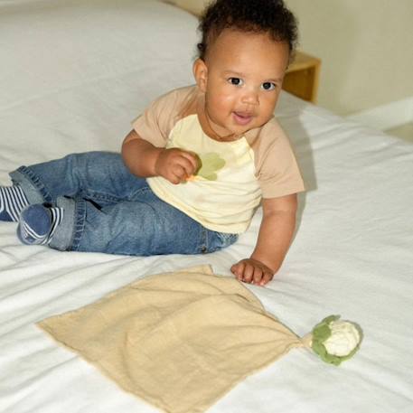 Maxi doudou - anneau de dentition - chloé le chou-fleur Blanc 5 - vertbaudet enfant 