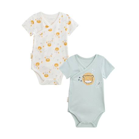 Lot de 2 bodies bébé manches courtes ouverture croisée elio Bleu 2 - vertbaudet enfant 