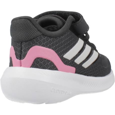 Baskets fille en textile à lacets running Gris grey 3 - vertbaudet enfant 